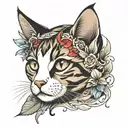 cat ears and nose print tattoo design idea