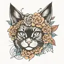 cat ears and nose print tattoo design idea