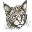 cat ears and nose print tattoo design idea