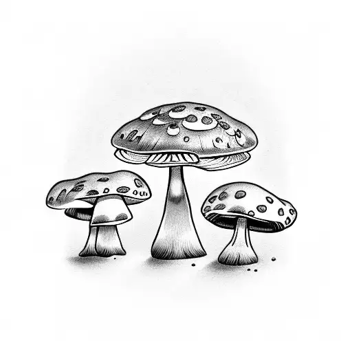 mushrooms lighter tattoo design idea