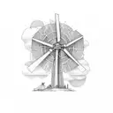 quixote windmills tattoo design idea