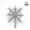 quixote windmills tattoo design idea