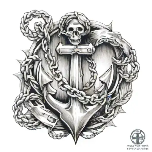cross anchor heart  tattoo design idea