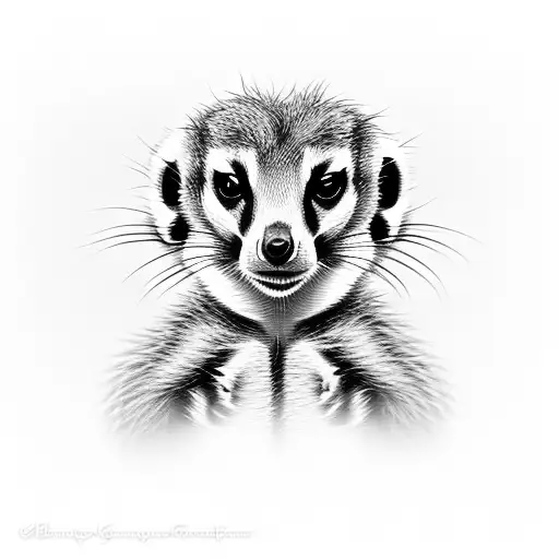 baby meerkat looking away tattoo design idea