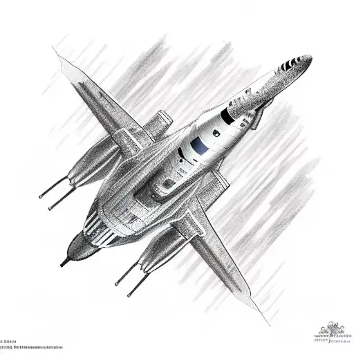 spacex's starship launching tattoo design idea