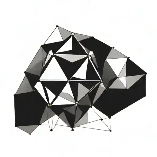 Incorporate an icosahedron into a geometric sleeve design representing the client's 20 years of marriage tattoo design idea