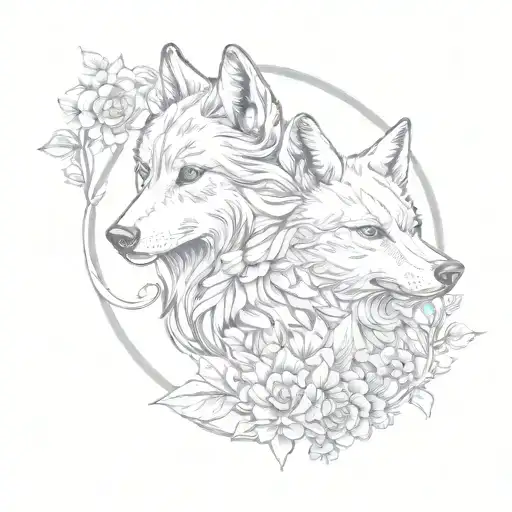 A tattoo design symbolizing the bond between a wolf, owl, and fox to represent the client's family and resilience tattoo design idea