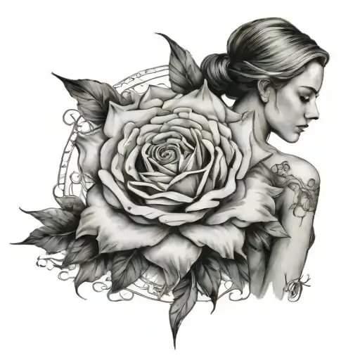 feminin defiance and intelectualism tattoo design idea
