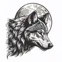 A tattoo design of a wolf howling at the moon, symbolizing intellectual growth  tattoo design idea