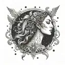 matriarchy, defiance and intelectualism tattoo design idea