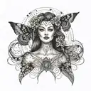 matriarchy, defiance and intelectualism tattoo design idea