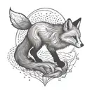 A tattoo design of a fox breaking free from chains to symbolize defiance and mental health awareness tattoo design idea