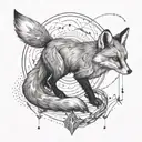 A tattoo design of a fox breaking free from chains to symbolize defiance and mental health awareness tattoo design idea