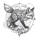 A tattoo design of a fox breaking free from chains to symbolize defiance and mental health awareness tattoo design idea