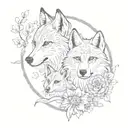 A tattoo design symbolizing the bond between a wolf, owl, and fox to represent the client's family and resilience tattoo design idea