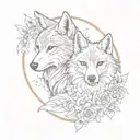 A tattoo design symbolizing the bond between a wolf, owl, and fox to represent the client's family and resilience tattoo design idea