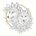 A tattoo design symbolizing the bond between a wolf, owl, and fox to represent the client's family and resilience tattoo design idea
