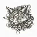 A tattoo design of a fox breaking free from chains to symbolize defiance and mental health awareness tattoo design idea