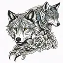 A tattoo design symbolizing the bond between a wolf, owl, and fox to represent the client's family and resilience tattoo design idea