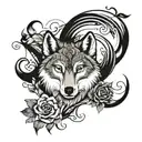 A tattoo design symbolizing the bond between a wolf, owl, and fox to represent the client's family and resilience tattoo design idea
