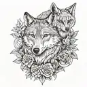 A tattoo design symbolizing the bond between a wolf, owl, and fox to represent the client's family and resilience tattoo design idea
