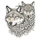 A tattoo design symbolizing the bond between a wolf, owl, and fox to represent the client's family and resilience tattoo design idea