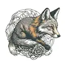 A tattoo design of a fox breaking free from chains to symbolize defiance and mental health awareness tattoo design idea