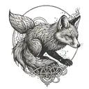 A tattoo design of a fox breaking free from chains to symbolize defiance and mental health awareness tattoo design idea