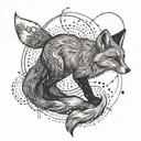 A tattoo design of a fox breaking free from chains to symbolize defiance and mental health awareness tattoo design idea