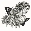 feminin defiance and intelectualism tattoo design idea