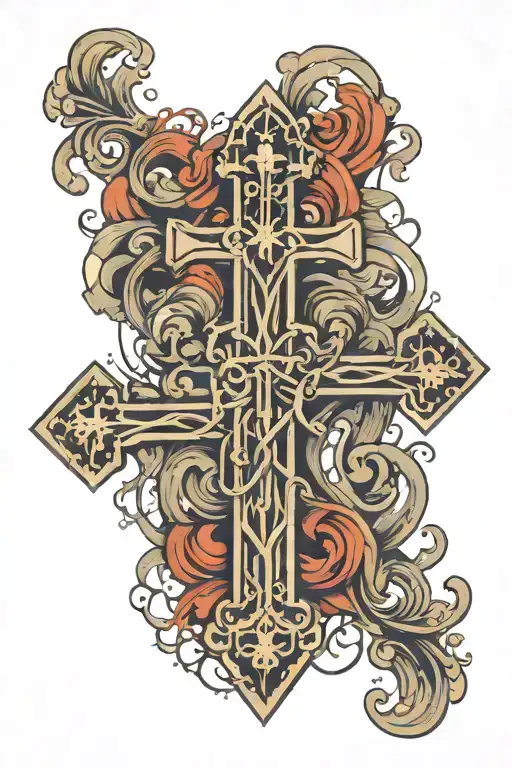cross with the words totus tuus  tattoo design idea