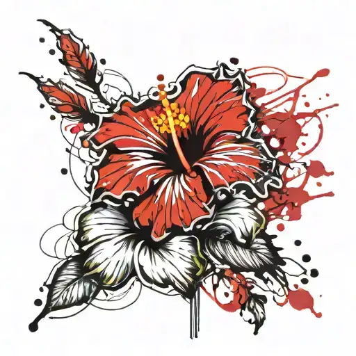 hibiscus flowers tattoo design idea