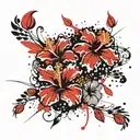 hibiscus flowers tattoo design idea