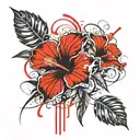 hibiscus flowers tattoo design idea