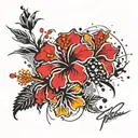 hibiscus flowers tattoo design idea