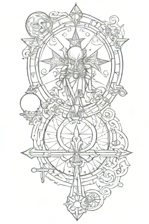 Moon, alchemy, higher level thinking, chakra, knights of Templar  tattoo design idea