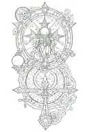 Moon, alchemy, higher level thinking, chakra, knights of Templar  tattoo design idea