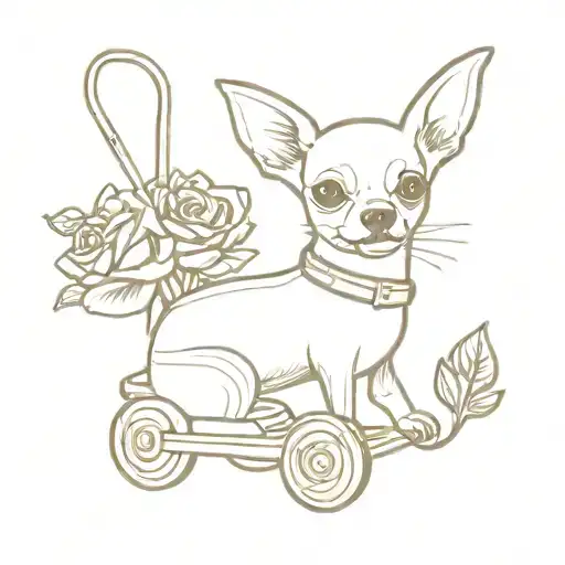 lawnmower, songs, chihuahuas, rose wrapped tattoo design idea