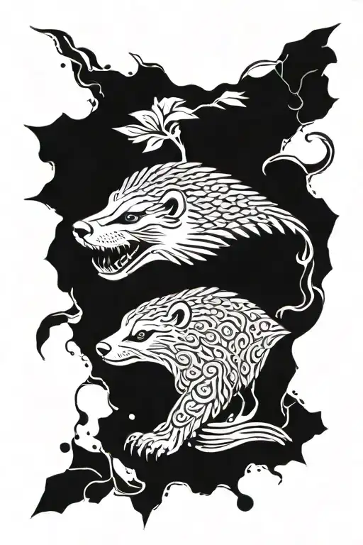 Honey badger tattoo symbol integrated tattoo design idea