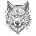 The face is half human, half wolf tattoo design idea