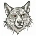 The face is half human, half wolf tattoo design idea
