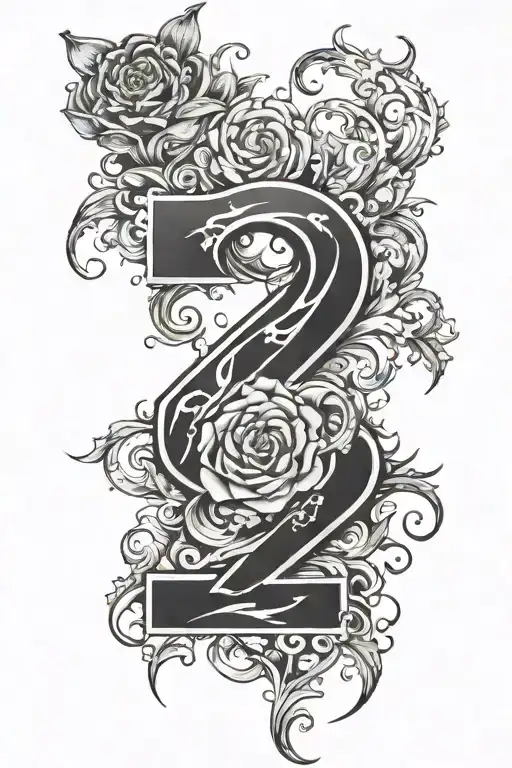a combination of the numbers 7 and 8 tattoo design idea