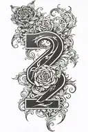 a combination of the numbers 7 and 8 tattoo design idea