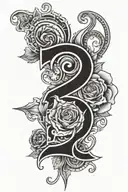 a combination of the numbers 7 and 8 tattoo design idea