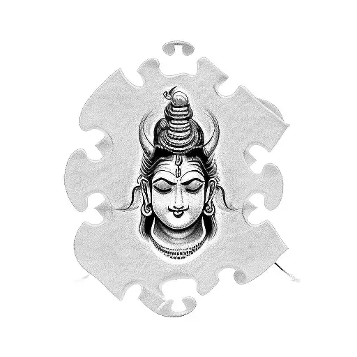 lord shiva with autism puzzle forearm tatoo tattoo design idea