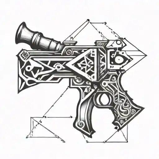 crook and flail weapon tattoo design idea