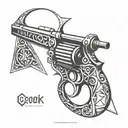 crook and flail weapon tattoo design idea