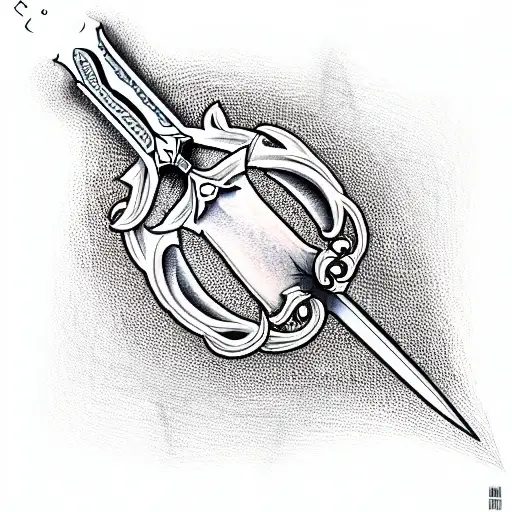 Sketch Sword Tattoo Idea - BlackInk AI