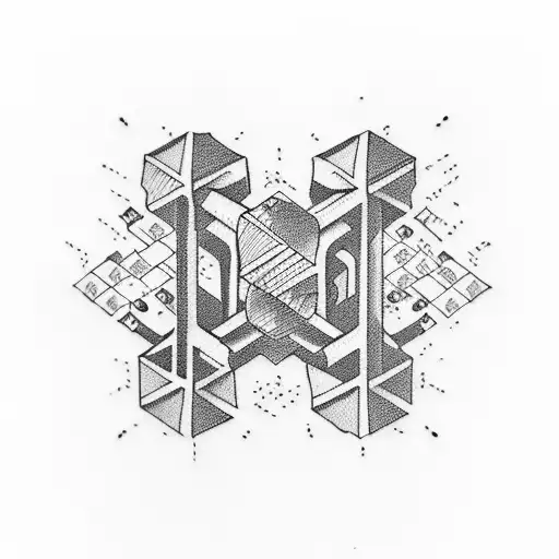 dumbbell tattoo with I>^v in the middle tattoo design idea