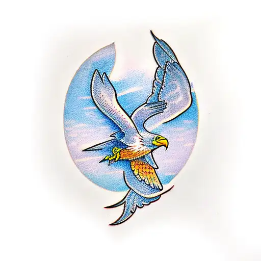 flying eagle  tattoo design idea